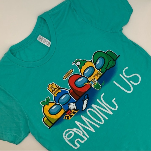 Among Us SUS tee shirt crewmate IMPOSTER crewmen app game kids youth tee - Picture 2 of 3